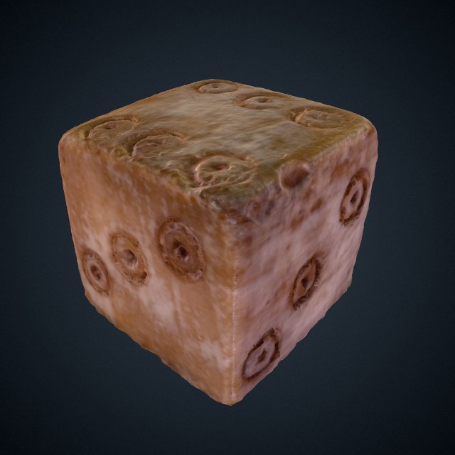 Loaded die made of hard animal material